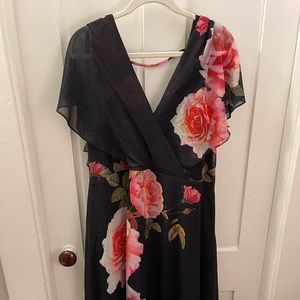 City Chic Faux Wrap Floral dress